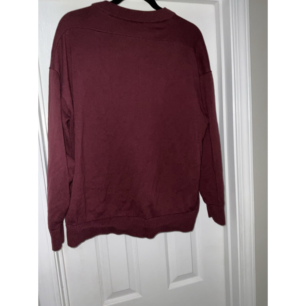Michael Kors Merlot Lightweight Sweater Gold Buttons Large - Picture 8 of 9